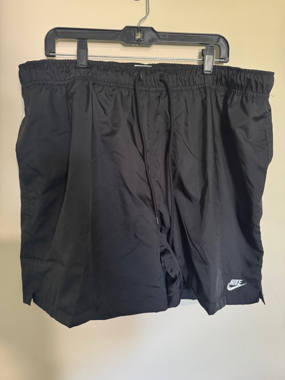 Nike Black Athletic Training Shorts with White Swoosh